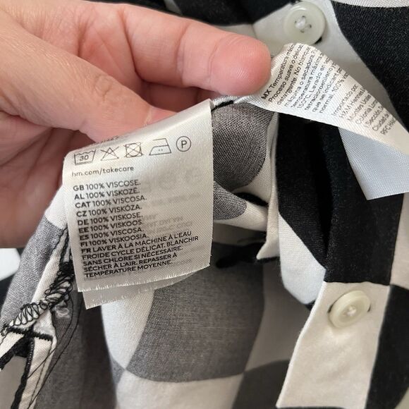 H&M Relaxed Fit Checkered Short Sleeve Button Up Collared Shirt Men's Size XS - Picture 6 of 10